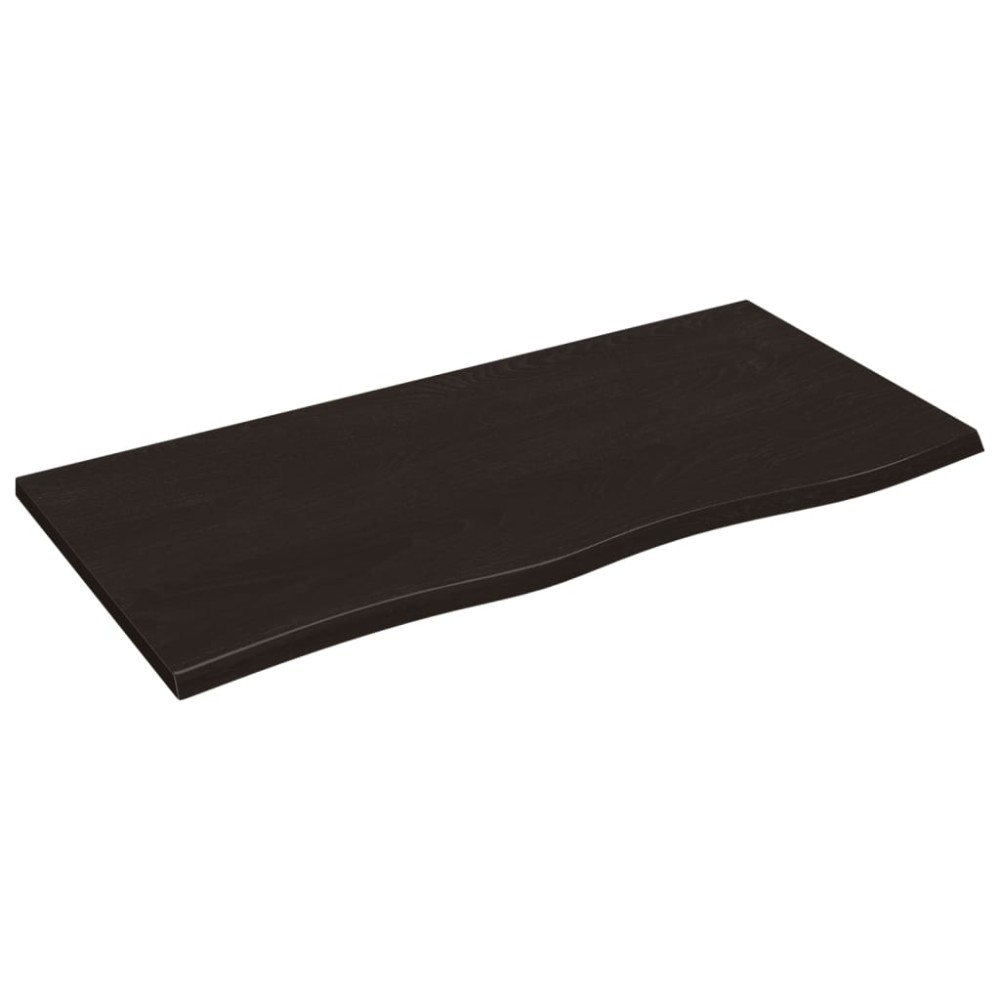 vidaXL Blat de masă maro închis 100x50x2cm lemn masiv de stejar tratat