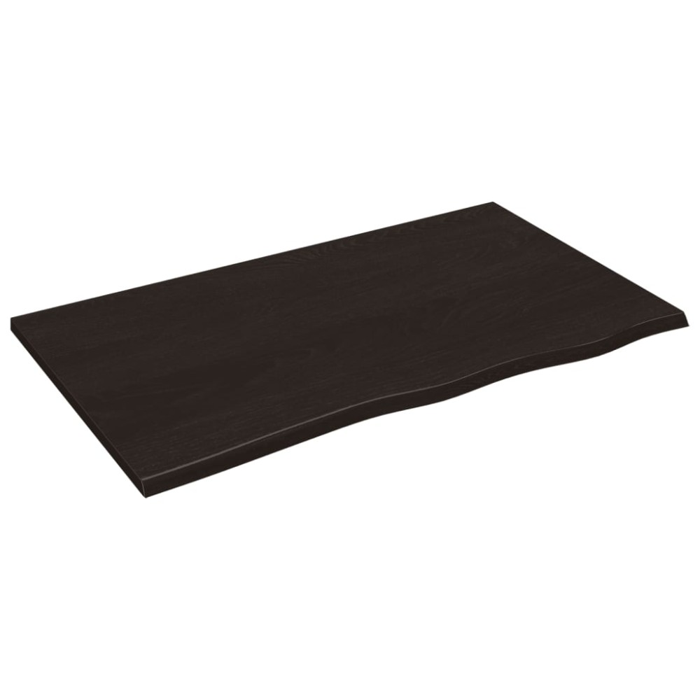 vidaXL Blat de masă maro închis 100x60x2cm lemn masiv de stejar tratat