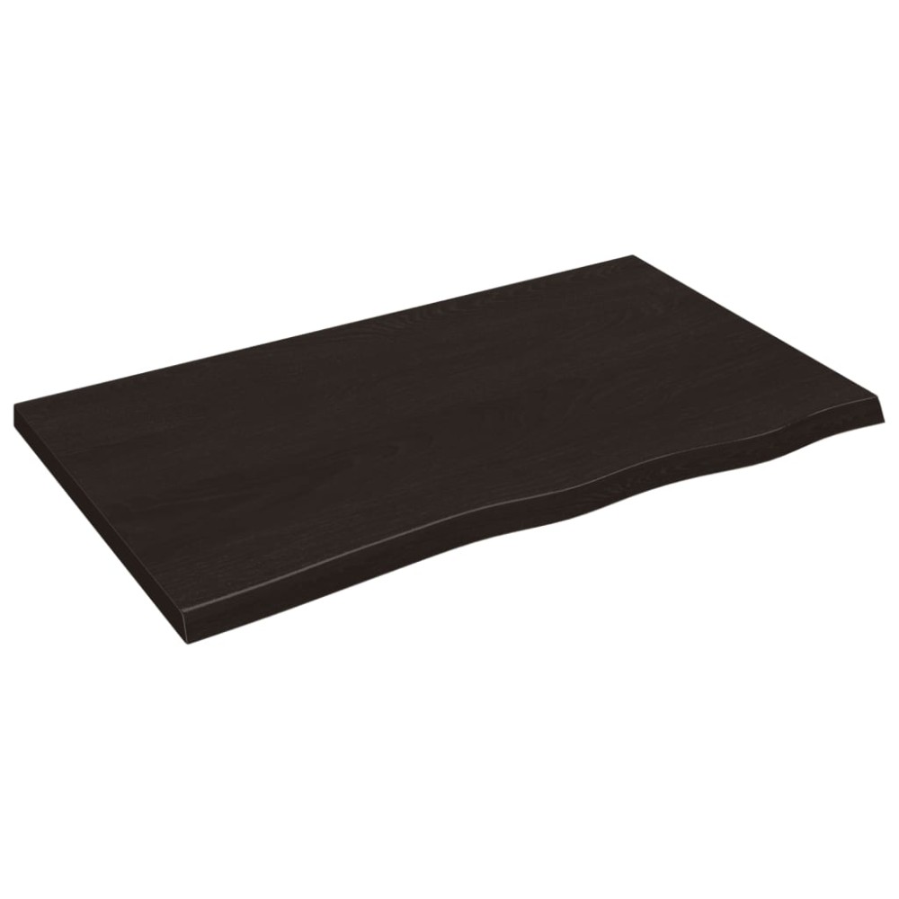 vidaXL Blat de masă maro 100x60x(2-4) cm, lemn masiv stejar tratat