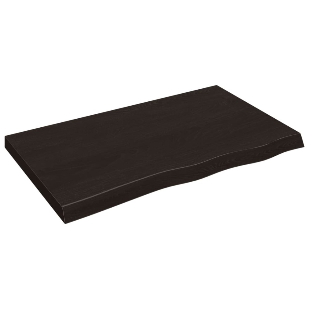 vidaXL Blat de masă maro 100x60x(2-6) cm, lemn masiv stejar tratat