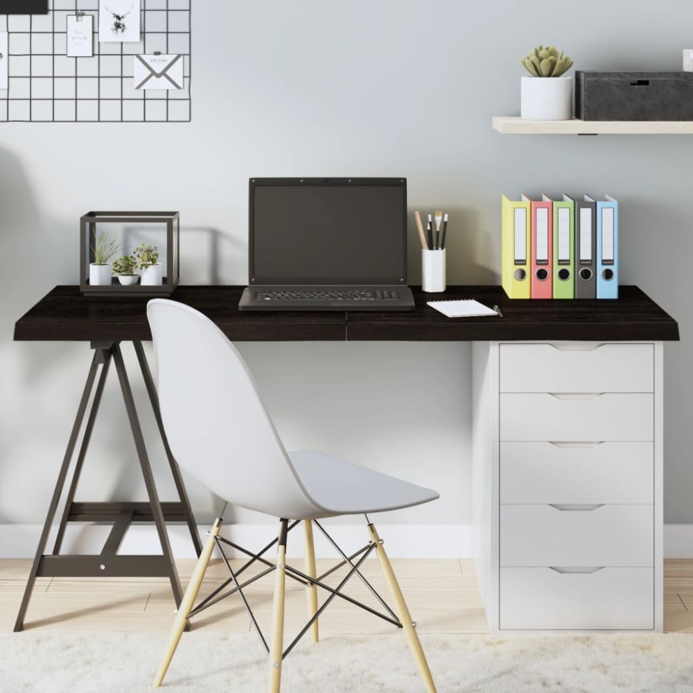 vidaXL Blat de masă maro 140x60x(2-4) cm, lemn masiv stejar tratat