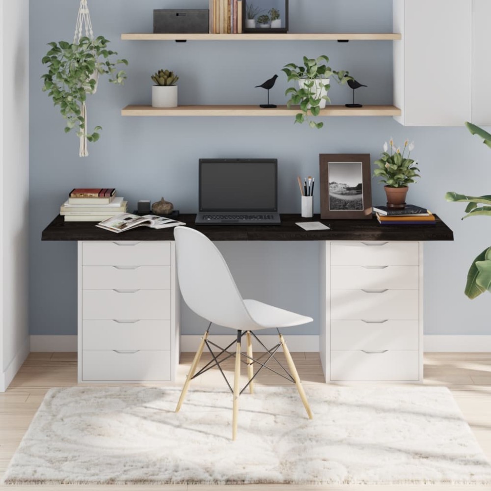 vidaXL Blat de masă maro 180x50x(2-4) cm, lemn masiv stejar tratat