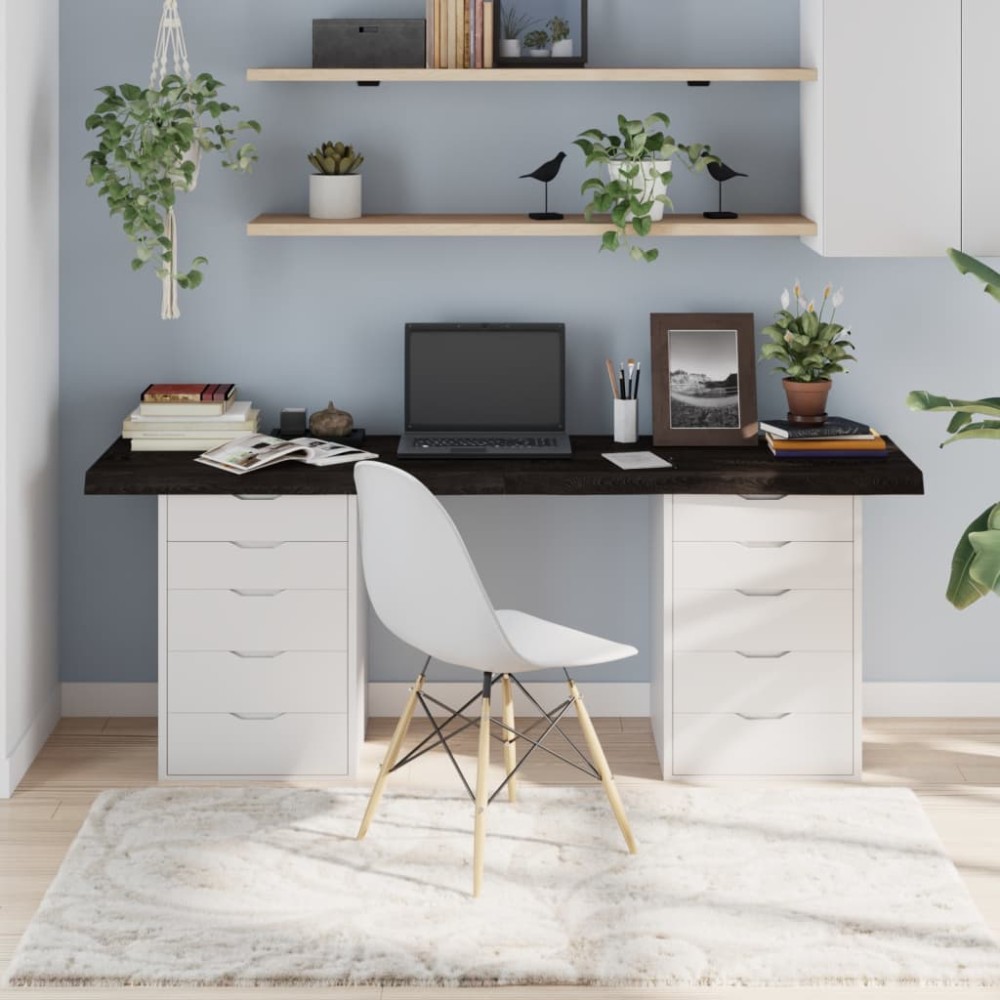 vidaXL Blat de masă maro 180x50x(2-6) cm, lemn masiv stejar tratat