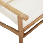 vidaXL Set mobilier de grădină, cu perne alb crem, 3 piese, bambus vidaXL Set mobilier de grădină, cu perne alb crem, 3 piese, bambus