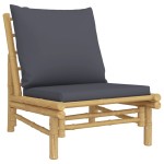 vidaXL Set mobilier de grădină, perne gri închis, 3 piese, bambus vidaXL Set mobilier de grădină, perne gri închis, 3 piese, bambus