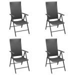 vidaXL Set mobilier de grădină, 5 piese, negru, poliratan
