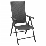 vidaXL Set mobilier de grădină, 5 piese, negru, poliratan