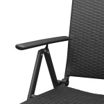 vidaXL Set mobilier de grădină, 5 piese, negru, poliratan