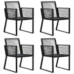 vidaXL Set mobilier de grădină, 5 piese, negru, ratan PVC