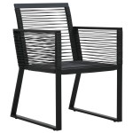 vidaXL Set mobilier de grădină, 5 piese, negru, ratan PVC