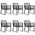 vidaXL Set mobilier de grădină, 7 piese, negru, ratan PVC vidaXL Set mobilier de grădină, 7 piese, negru, ratan PVC