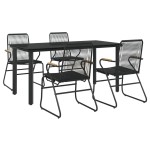 vidaXL Set mobilier de grădină, 5 piese, negru, ratan PVC