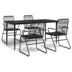 vidaXL Set mobilier de grădină, 5 piese, negru, ratan PVC