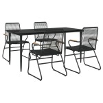 vidaXL Set mobilier de grădină, 5 piese, negru, ratan PVC