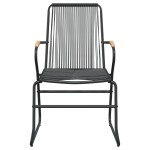 vidaXL Set mobilier de grădină, 7 piese, negru, ratan PVC