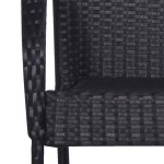 vidaXL Set mobilier de grădină, 7 piese, negru, poliratan