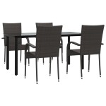 vidaXL Set mobilier de grădină, 5 piese, maro, poliratan vidaXL Set mobilier de grădină, 5 piese, maro, poliratan