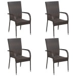 vidaXL Set mobilier de grădină, 5 piese, maro, poliratan vidaXL Set mobilier de grădină, 5 piese, maro, poliratan