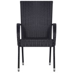 vidaXL Set mobilier de grădină, 5 piese, negru, poliratan