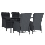 vidaXL Set mobilier de grădină, 5 piese, gri închis, poliratan vidaXL Set mobilier de grădină, 5 piese, gri închis, poliratan