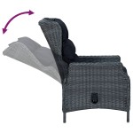 vidaXL Set mobilier de grădină, 5 piese, gri închis, poliratan vidaXL Set mobilier de grădină, 5 piese, gri închis, poliratan