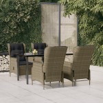 vidaXL Set mobilier de grădină, 5 piese, maro, poliratan vidaXL Set mobilier de grădină, 5 piese, maro, poliratan