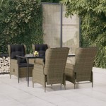 vidaXL Set mobilier de grădină, 5 piese, maro, poliratan vidaXL Set mobilier de grădină, 5 piese, maro, poliratan