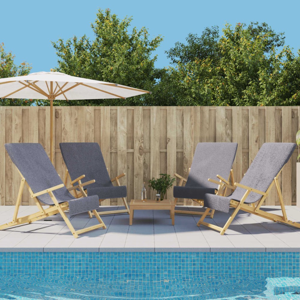 vidaXL Prosoape de plajă, 4 buc., antracit, 60x135 cm, textil 400 GSM