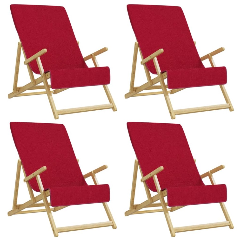 vidaXL Prosoape de plajă, 4 buc., vișiniu, 60x135 cm, textil, 400 GSM