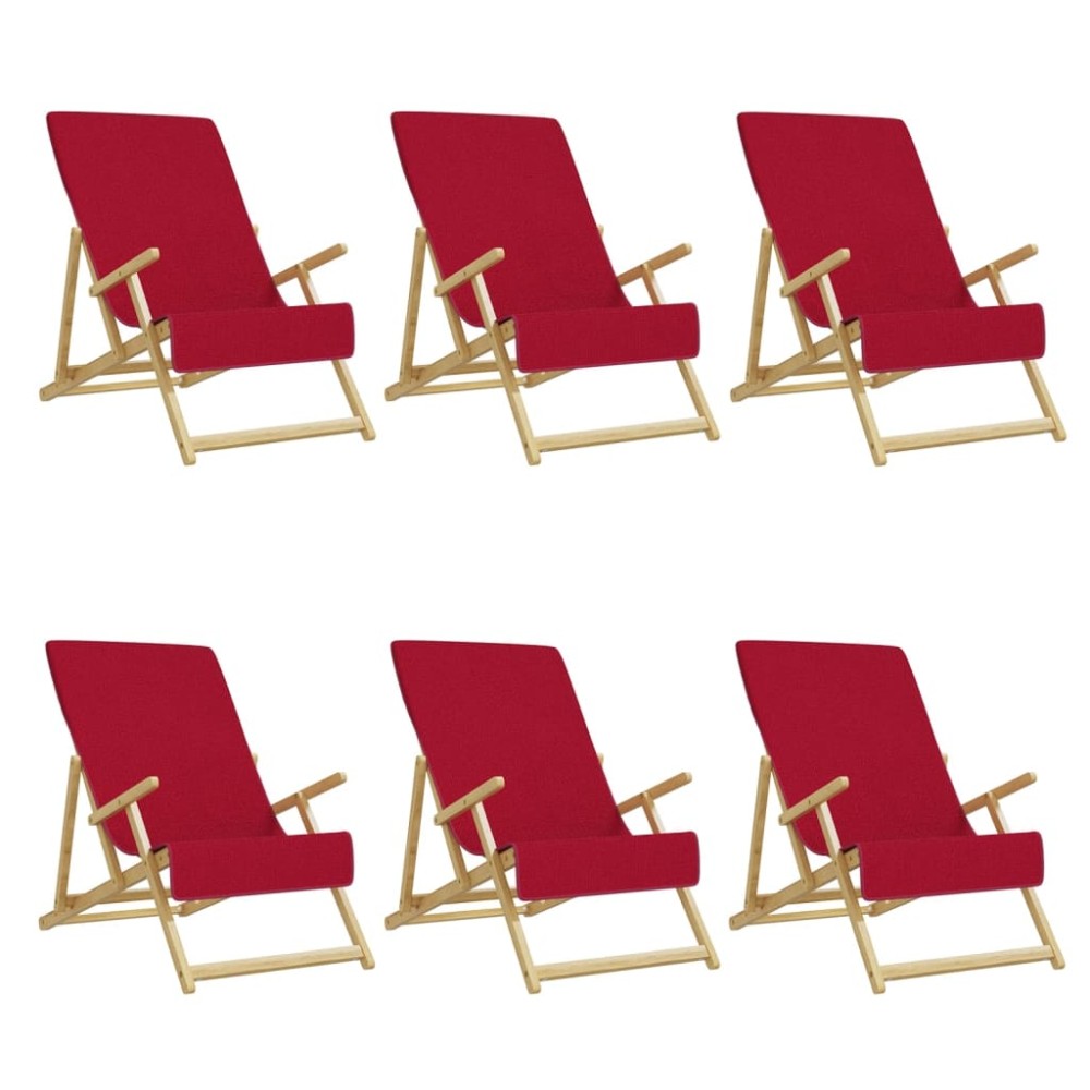 vidaXL Prosoape de plajă, 6 buc., vișiniu, 60x135 cm, textil, 400 GSM