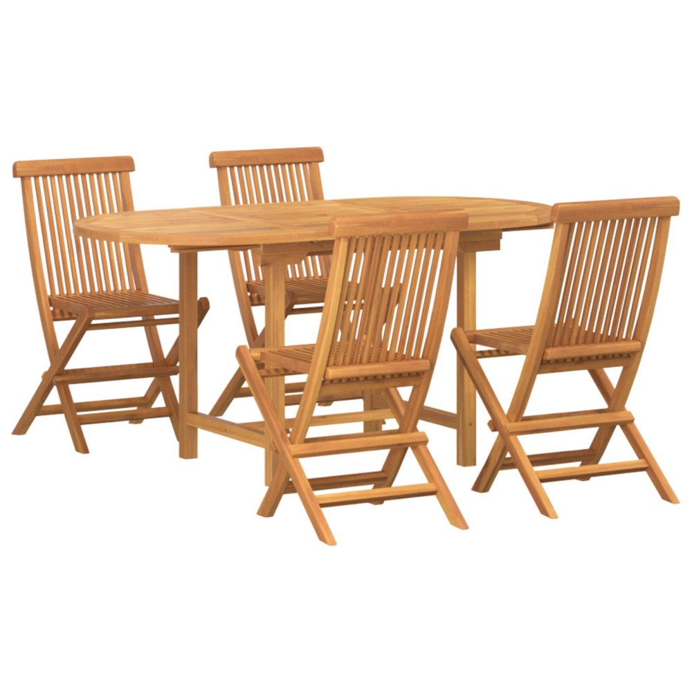 Set de dining pentru grădină vidaXL 7 piese din lemn masiv de tec
