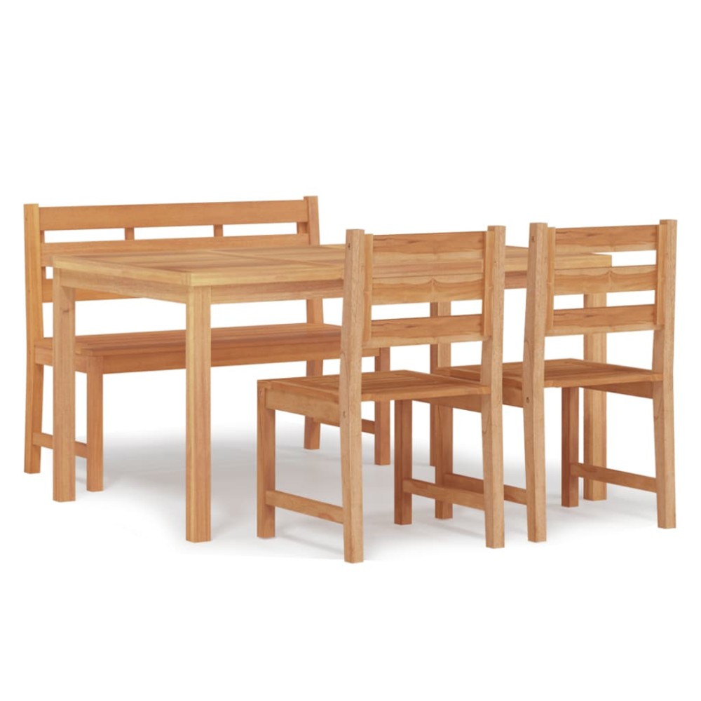 vidaXL Set mobilier pentru grădină, 4 piese, lemn masiv de tec
