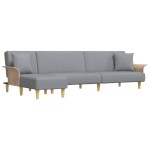 vidaXL Canapea extensibilă în formă de L gri 279x140x70 cm catifea