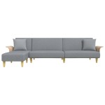 vidaXL Canapea extensibilă în formă de L gri 279x140x70 cm catifea