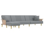 vidaXL Canapea extensibilă în formă de L gri 279x140x70 cm catifea