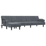 vidaXL Canapea extensibilă în formă de L gri 260x140x70 cm catifea