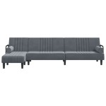 vidaXL Canapea extensibilă în formă de L gri 260x140x70 cm catifea