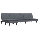 vidaXL Canapea extensibilă în formă de L gri 255x140x70 cm catifea
