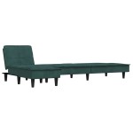 vidaXL Canapea extensibilă în formă de L verde 255x140x70 cm catifea
