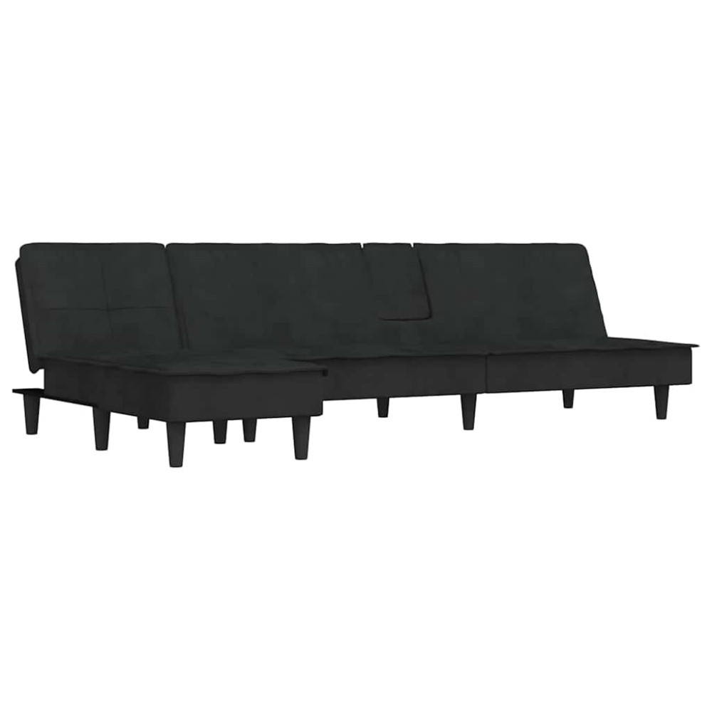 vidaXL Canapea în formă de L negru 255x140x70 cm catifea