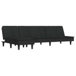 vidaXL Canapea în formă de L negru 255x140x70 cm catifea vidaXL Canapea în formă de L negru 255x140x70 cm catifea
