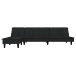 vidaXL Canapea în formă de L negru 255x140x70 cm catifea vidaXL Canapea în formă de L negru 255x140x70 cm catifea