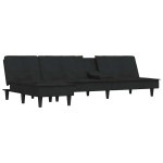 vidaXL Canapea în formă de L negru 255x140x70 cm catifea vidaXL Canapea în formă de L negru 255x140x70 cm catifea