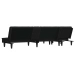 vidaXL Canapea în formă de L negru 255x140x70 cm catifea vidaXL Canapea în formă de L negru 255x140x70 cm catifea
