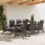 vidaXL Scaune pliante de grădină, 8 buc., gri melange, oțel/textilene vidaXL Scaune pliante de grădină, 8 buc., gri melange, oțel/textilene