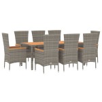 vidaXL Set mobilier grădină cu perne, 9 piese, gri, poliratan vidaXL Set mobilier grădină cu perne, 9 piese, gri, poliratan