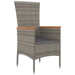 vidaXL Set mobilier grădină cu perne, 9 piese, gri, poliratan vidaXL Set mobilier grădină cu perne, 9 piese, gri, poliratan