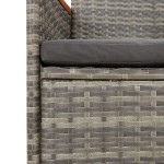 vidaXL Set mobilier grădină cu perne, 9 piese, gri, poliratan vidaXL Set mobilier grădină cu perne, 9 piese, gri, poliratan
