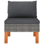 vidaXL Set mobilier grădină, 3 piese, poliratan & lemn masiv eucalipt vidaXL Set mobilier grădină, 3 piese, poliratan & lemn masiv eucalipt