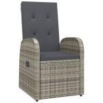 vidaXL Set mobilier grădină cu perne, 9 piese, gri, poliratan